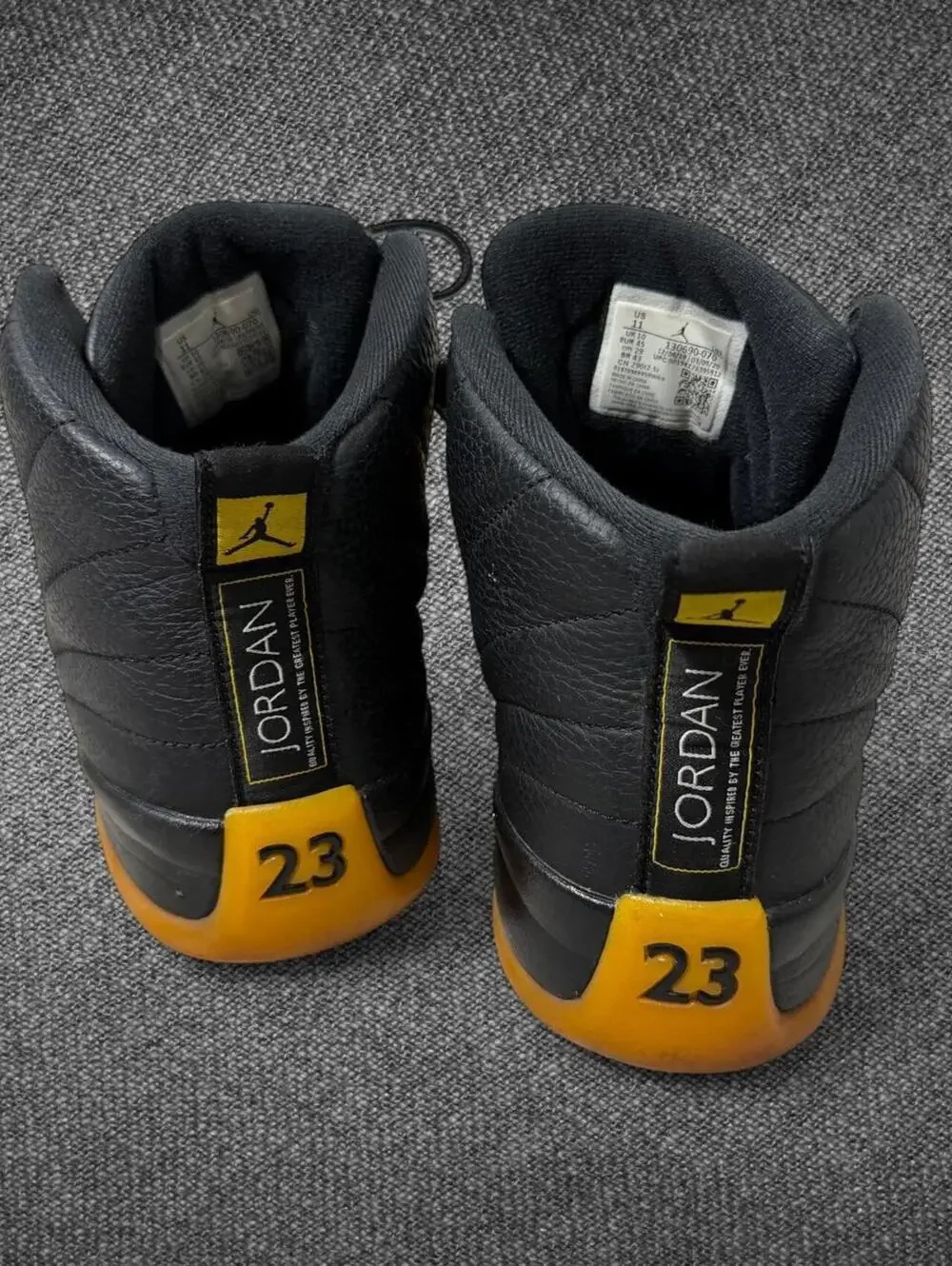 Nike Air Jordan 12 University Gold Leather Sneakers Size 11